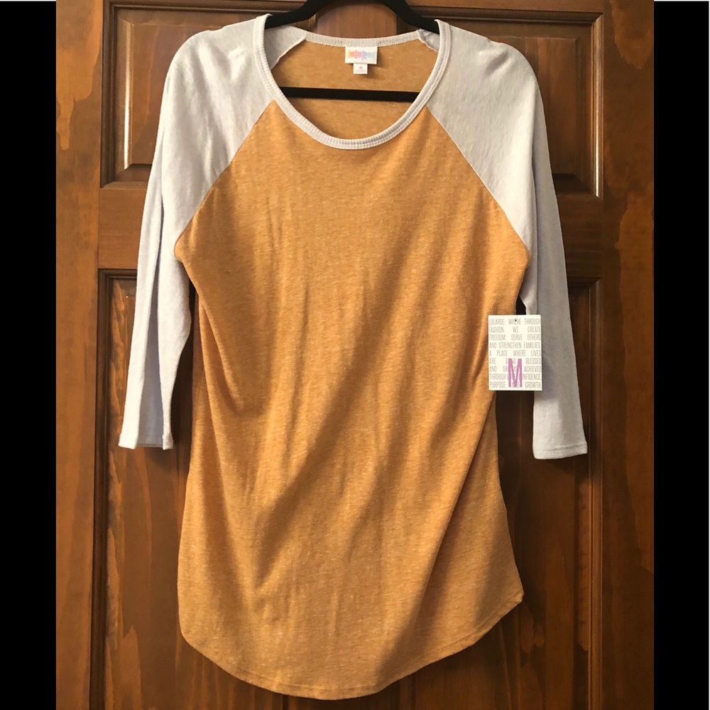 NWT LuLaRoe Randy 3/4 Length Baseball Tee- Orange
